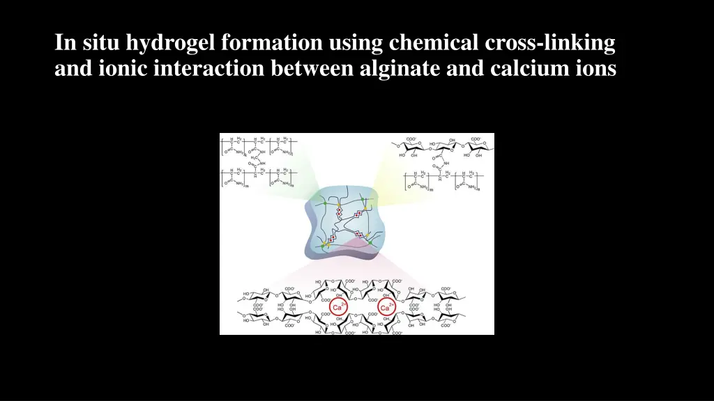 in situ hydrogel formation using chemical cross