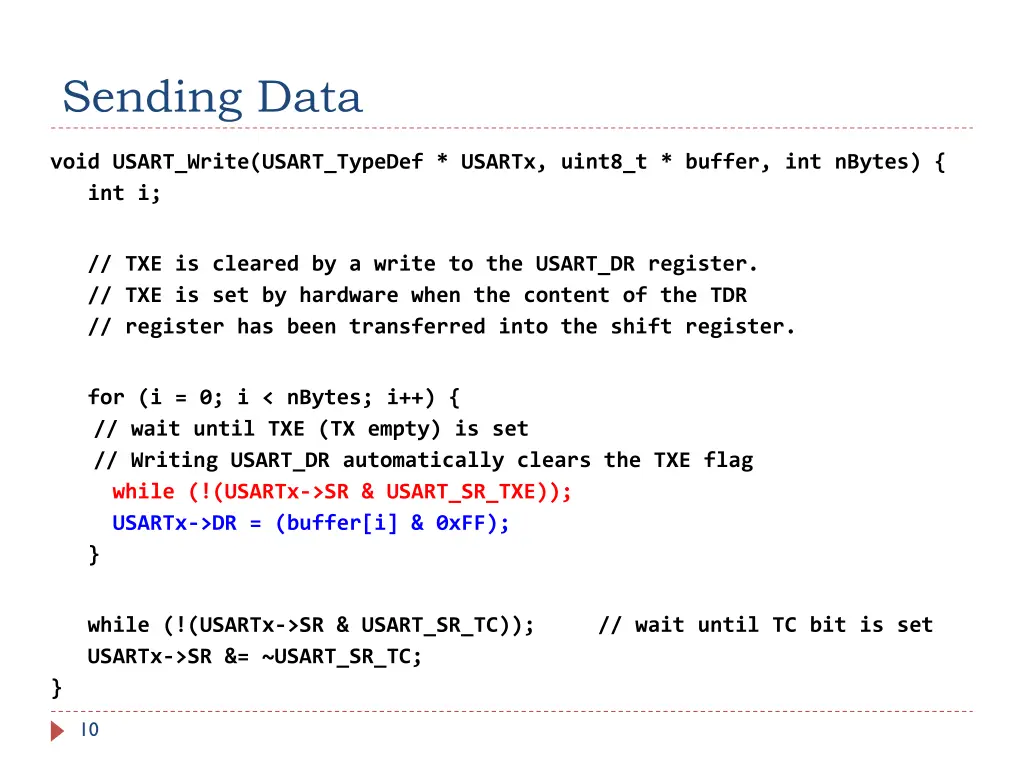 sending data