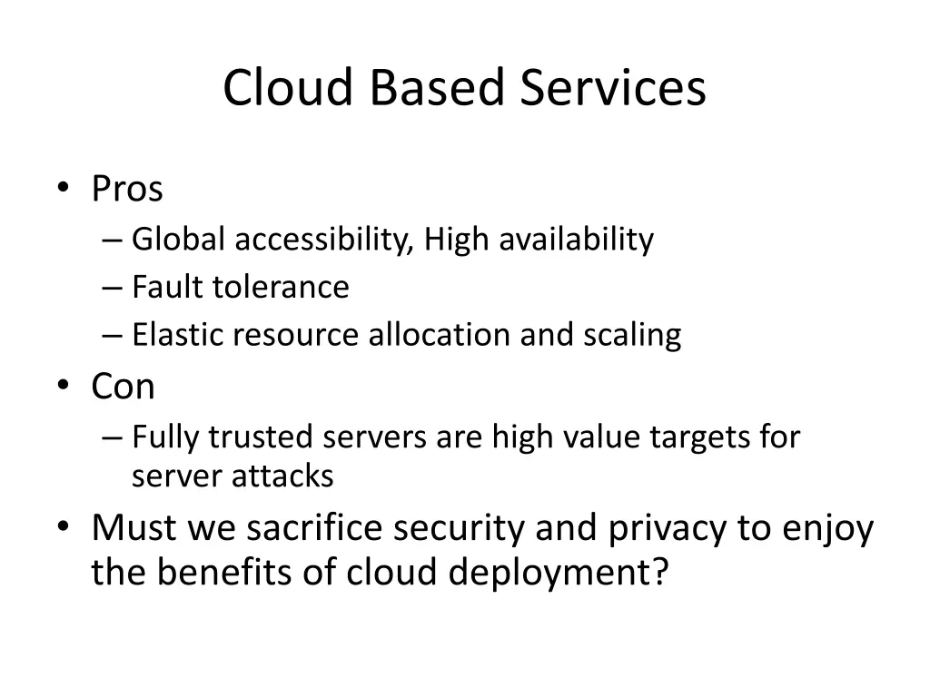 cloud based services