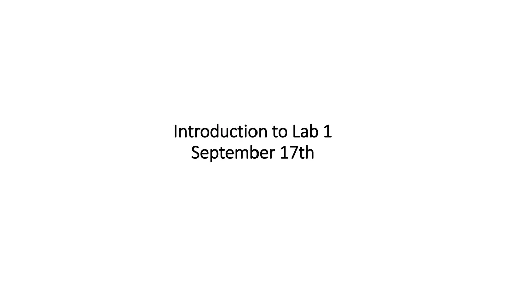 introduction to lab 1 introduction