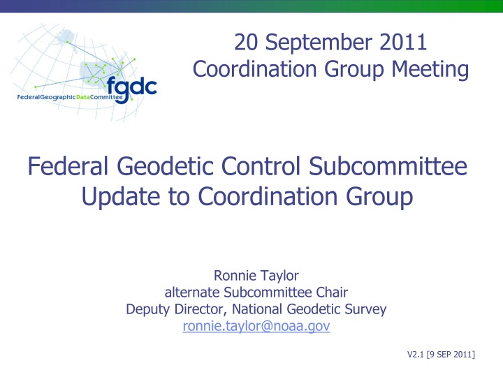 20 september 2011 coordination group meeting