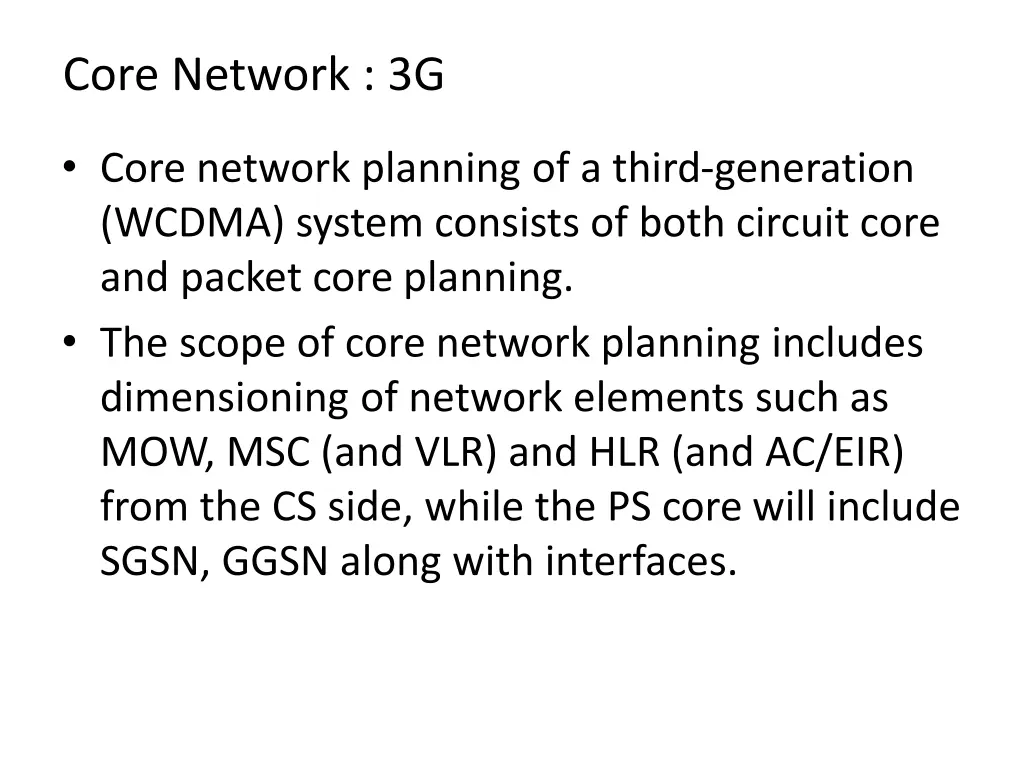 core network 3g