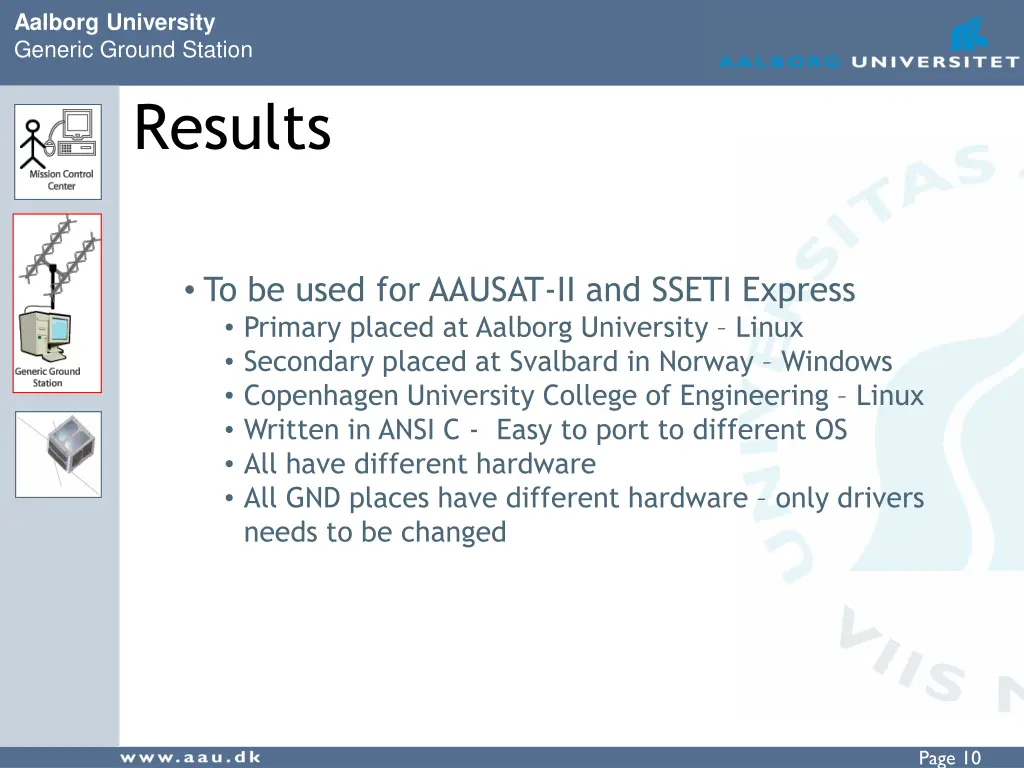 aalborg university generic ground station results