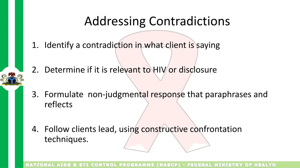 addressing contradictions
