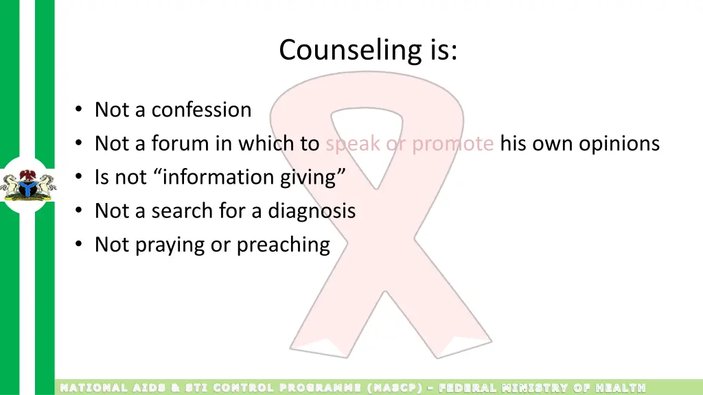 counseling is 1
