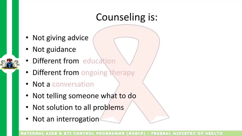 counseling is