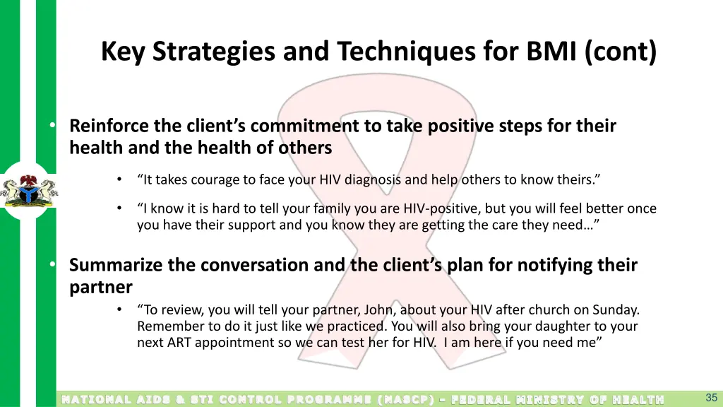 key strategies and techniques for bmi cont 5