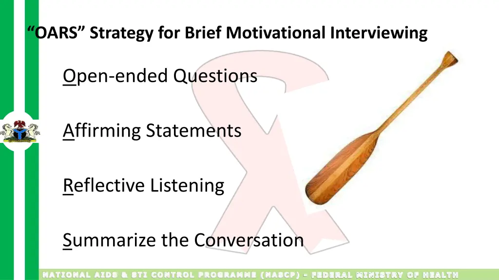 oars strategy for brief motivational interviewing