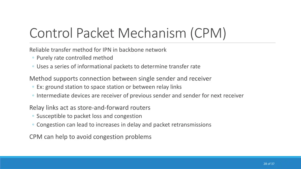 control packet mechanism cpm