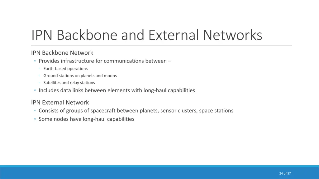 ipn backbone and external networks