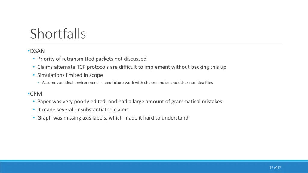 shortfalls