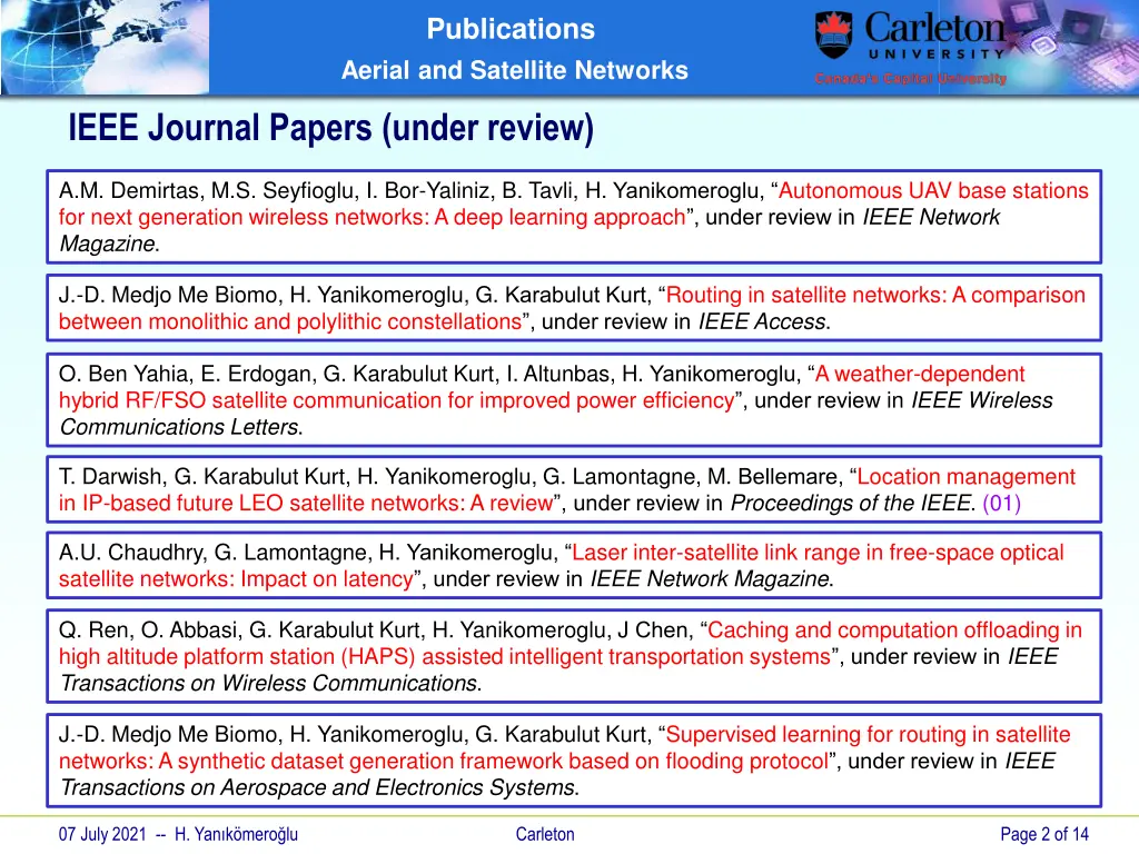 publications aerial and satellite networks 1