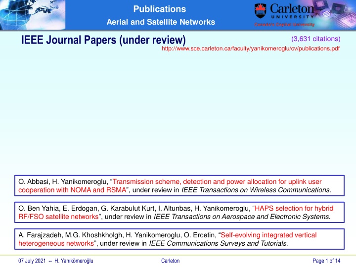 publications aerial and satellite networks