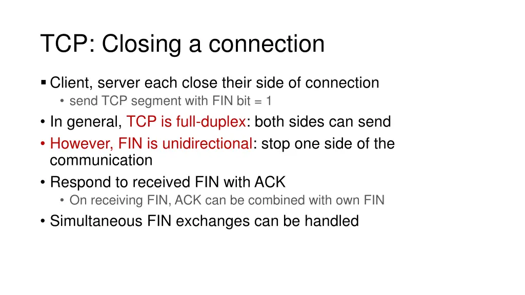 tcp closing a connection