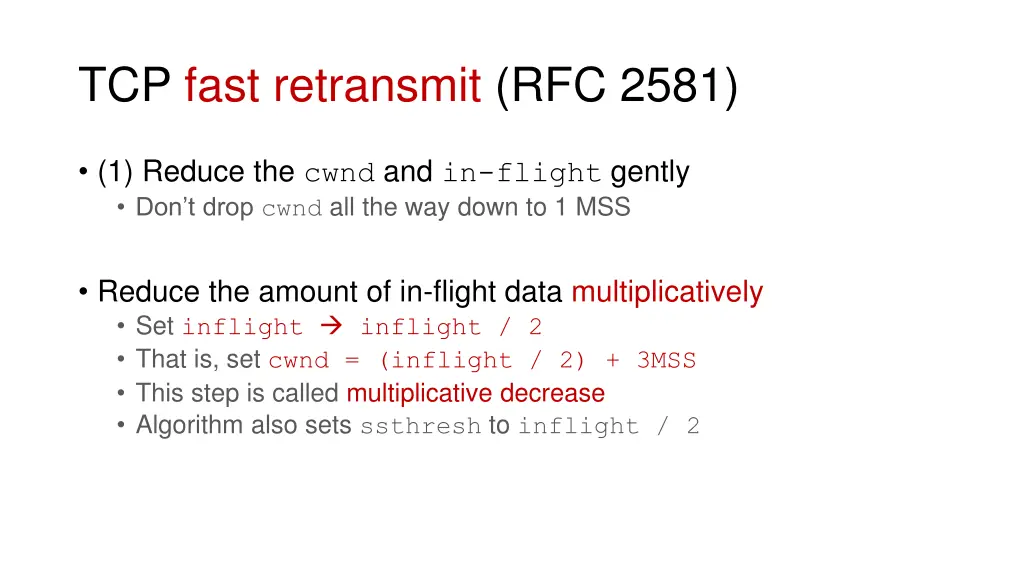 tcp fast retransmit rfc 2581 1