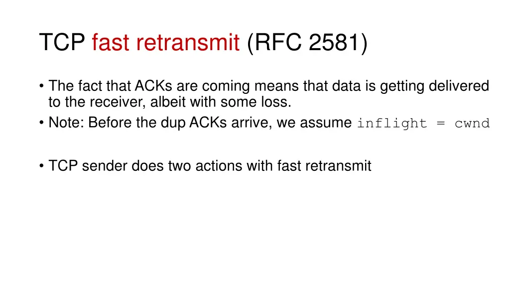 tcp fast retransmit rfc 2581
