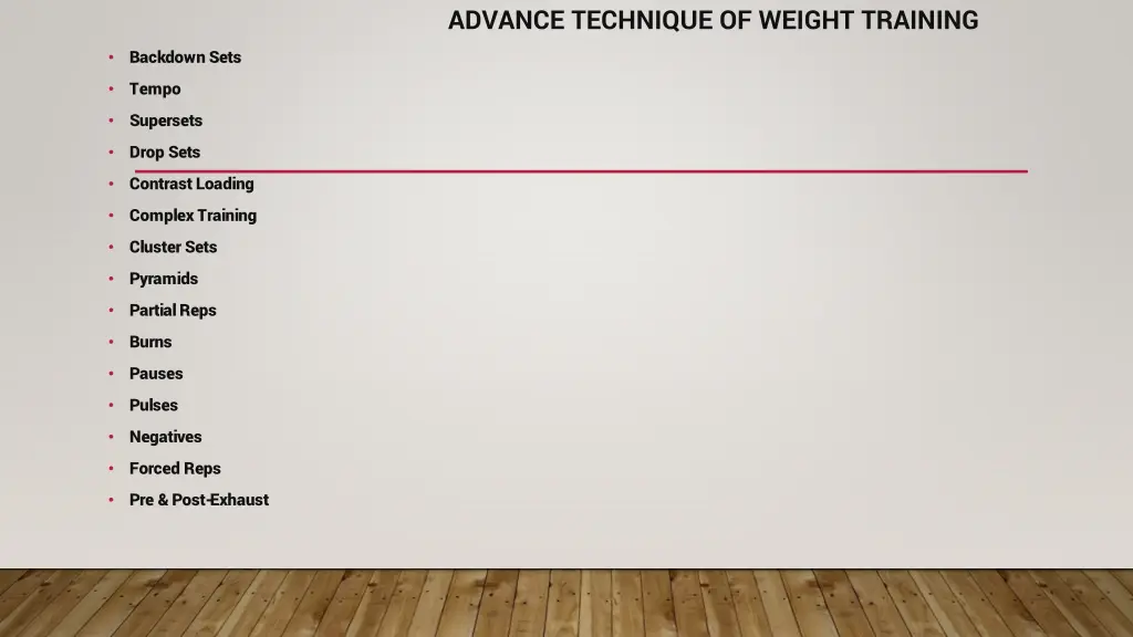 advance technique of weight training