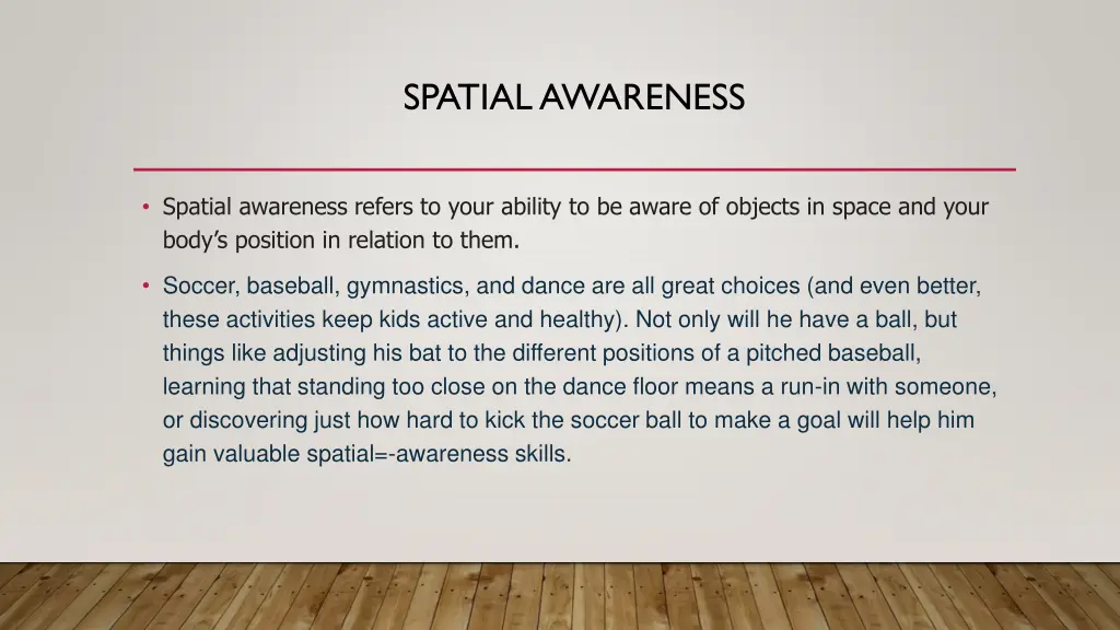 spatial awareness