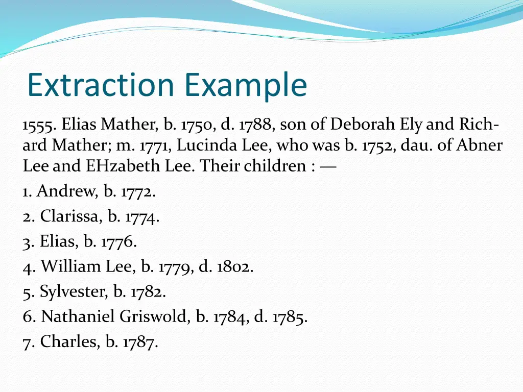 extraction example