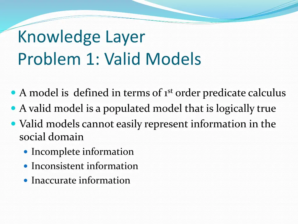knowledge layer problem 1 valid models