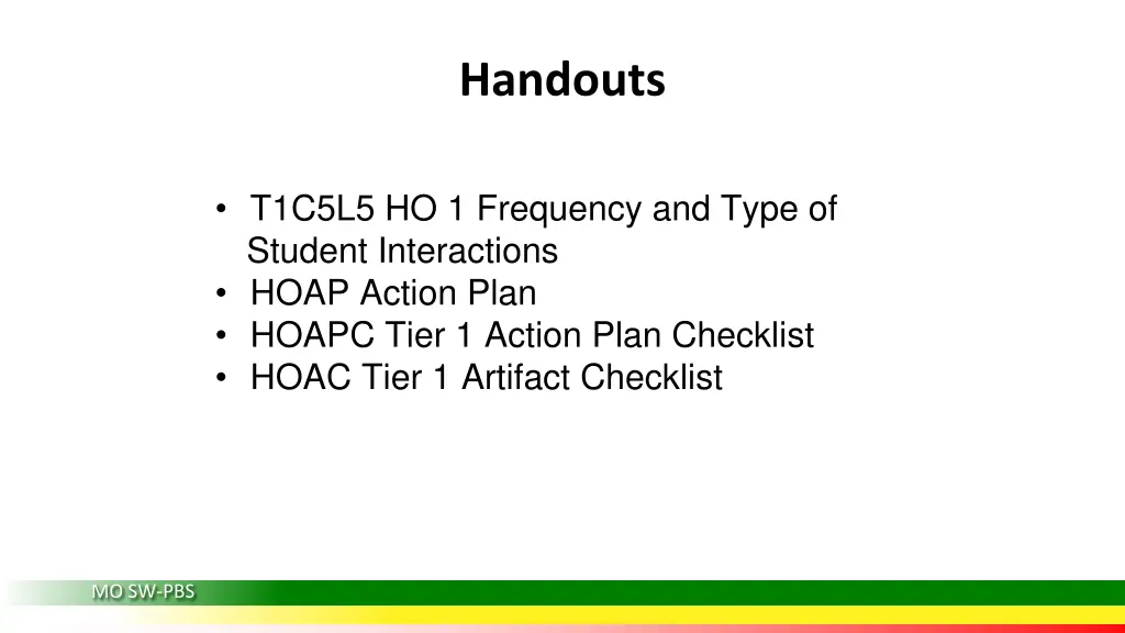 handouts