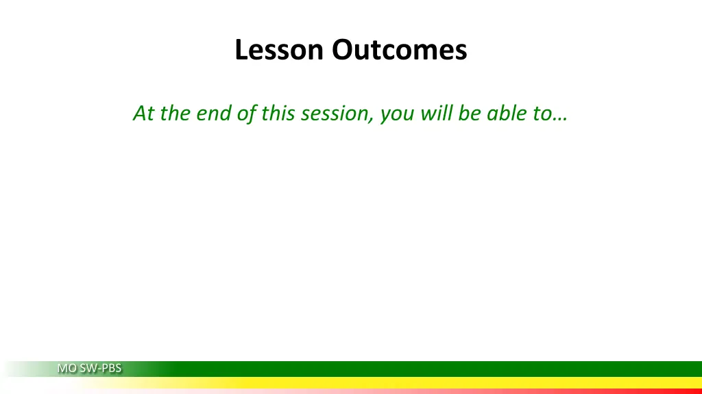 lesson outcomes