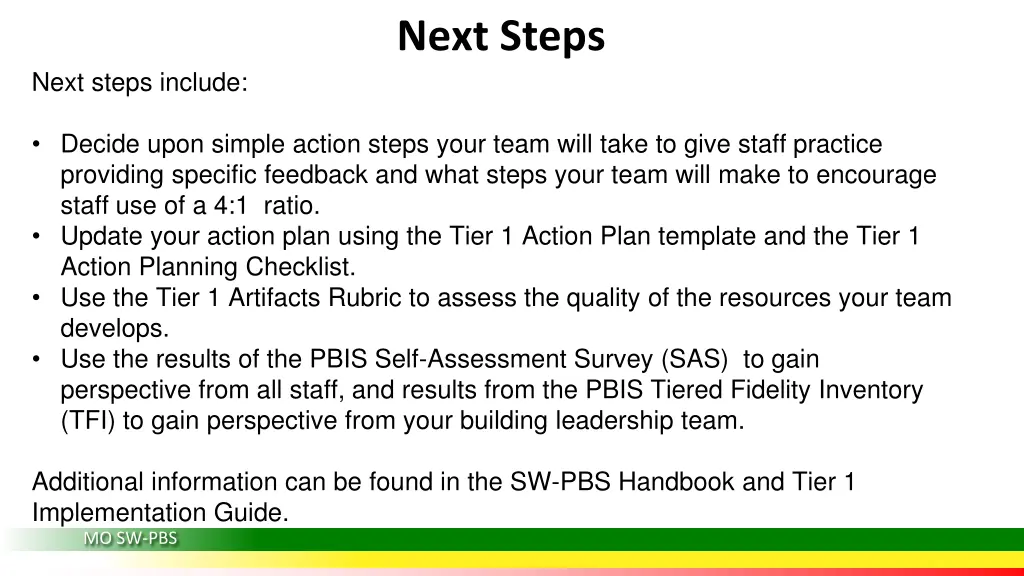 next steps