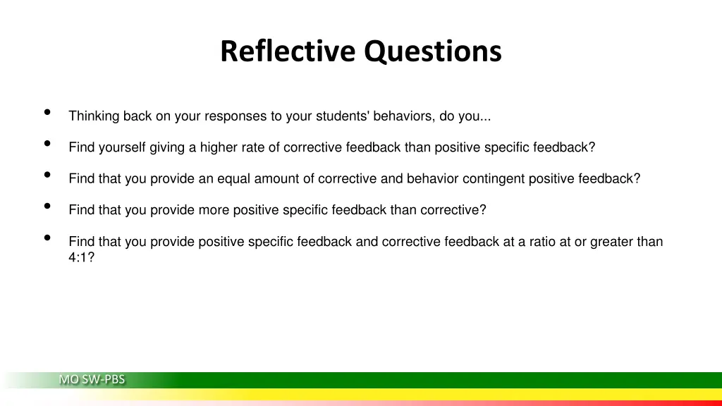 reflective questions