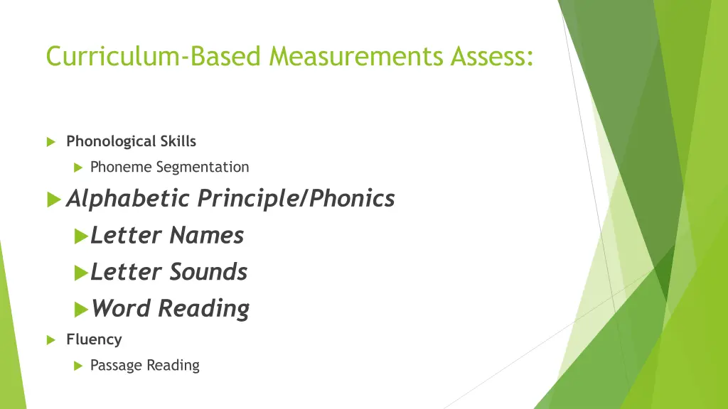 curriculum based measurements assess
