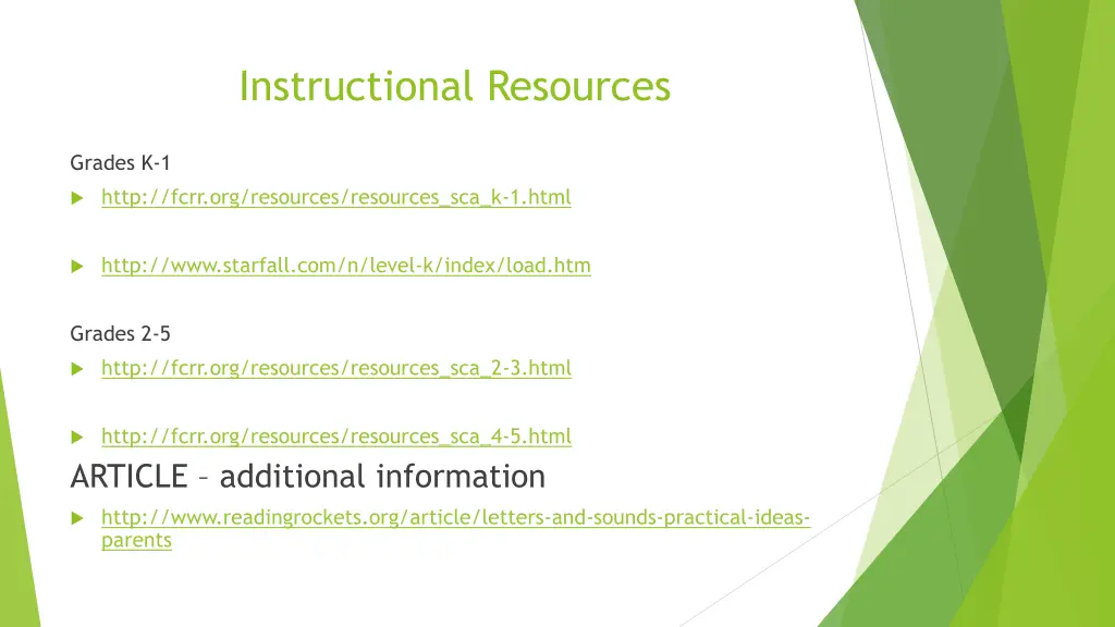 instructional resources
