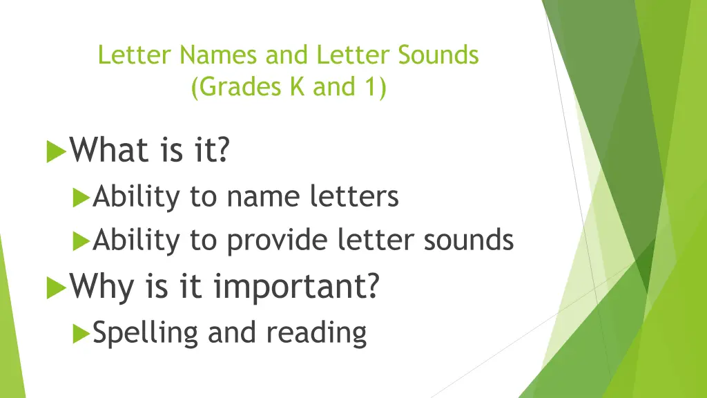 letter names and letter sounds grades k and 1