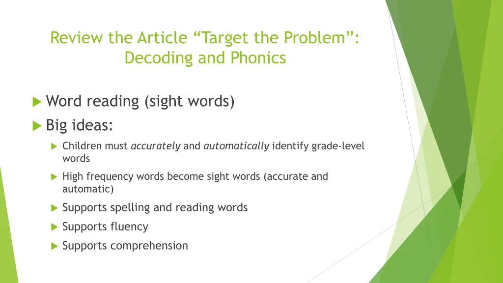 review the article target the problem decoding 1
