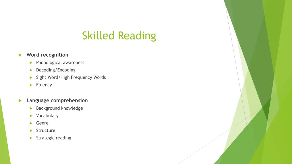 skilled reading