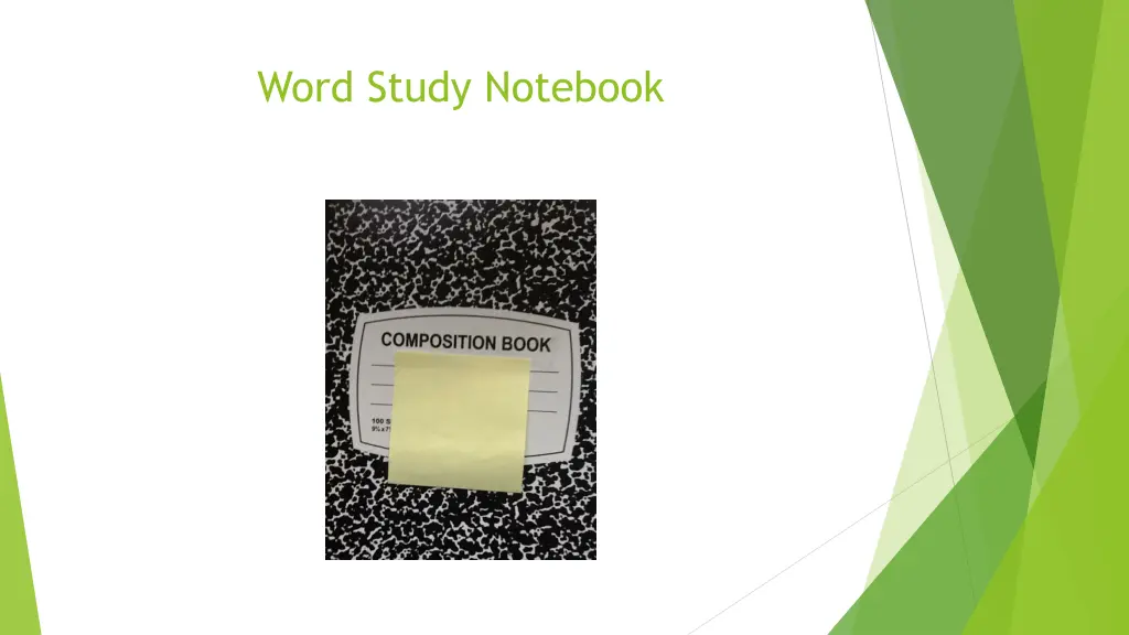 word study notebook