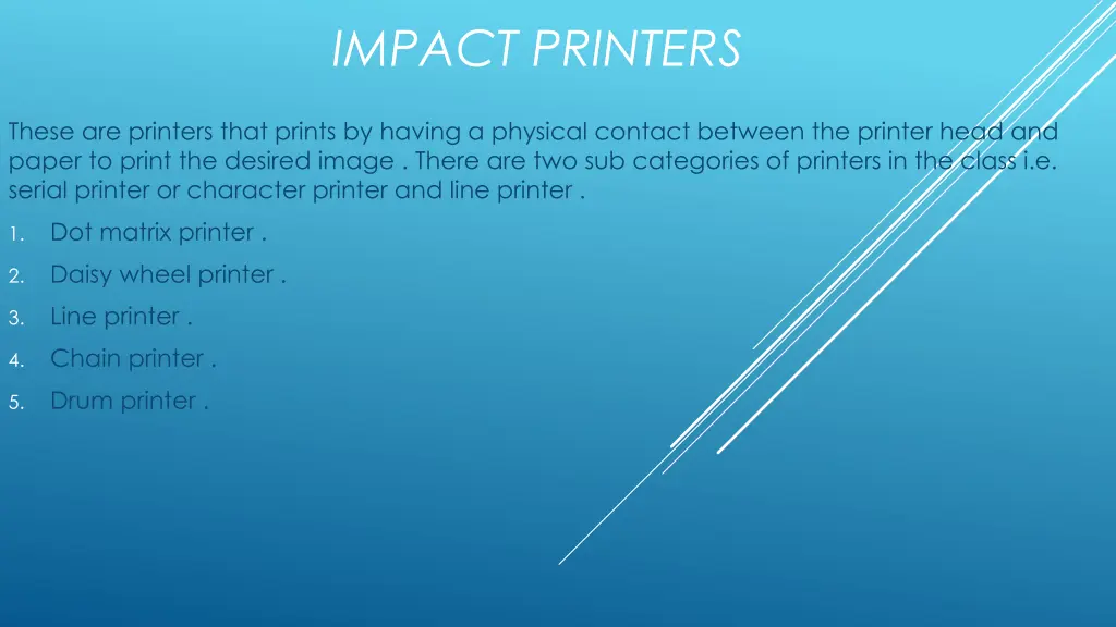 impact printers