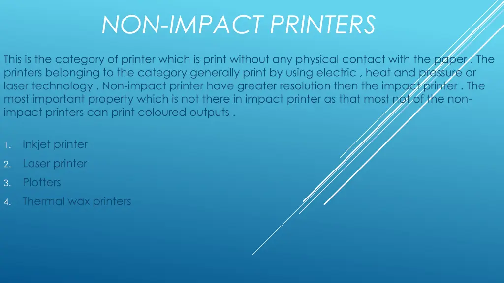 non impact printers