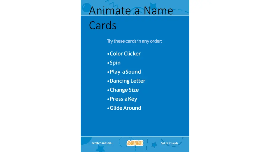 animate a name cards