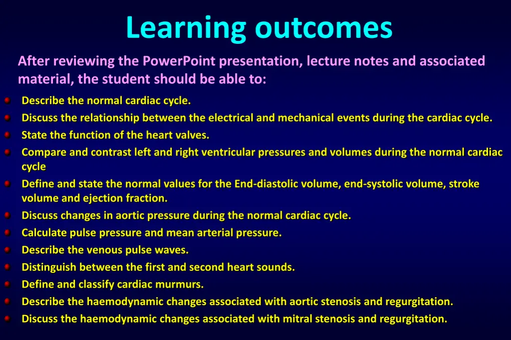 learning outcomes