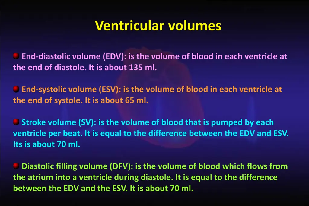 ventricular volumes