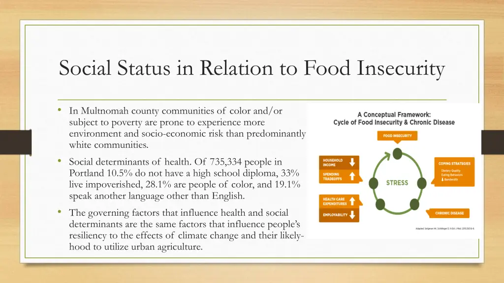 social status in relation to food insecurity