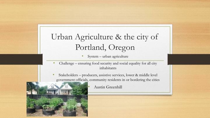 urban agriculture the city of portland oregon