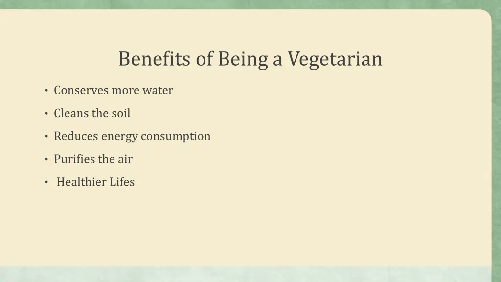 benefits of being a vegetarian
