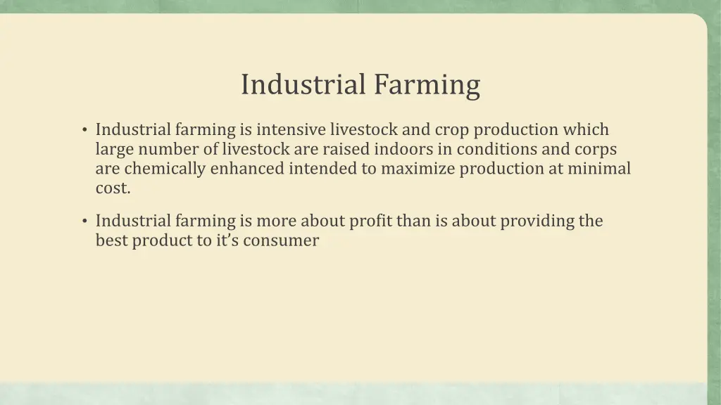 industrial farming