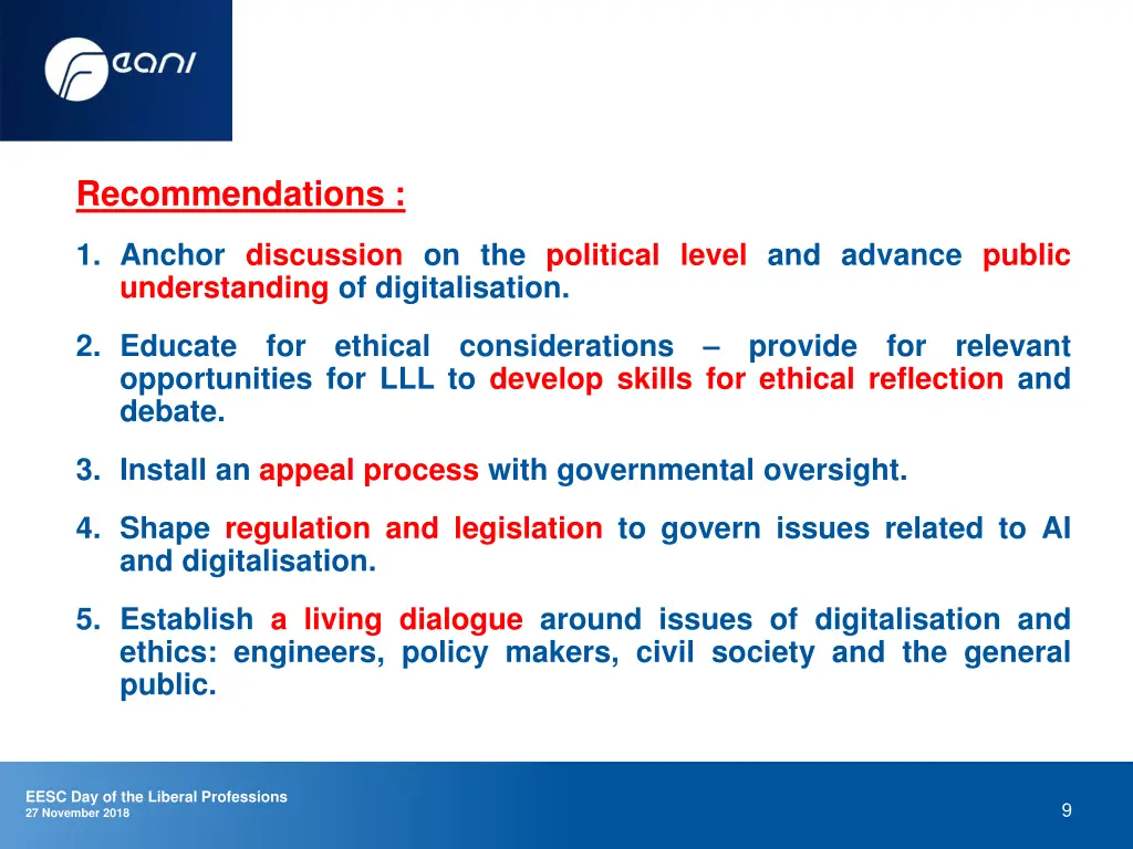recommendations