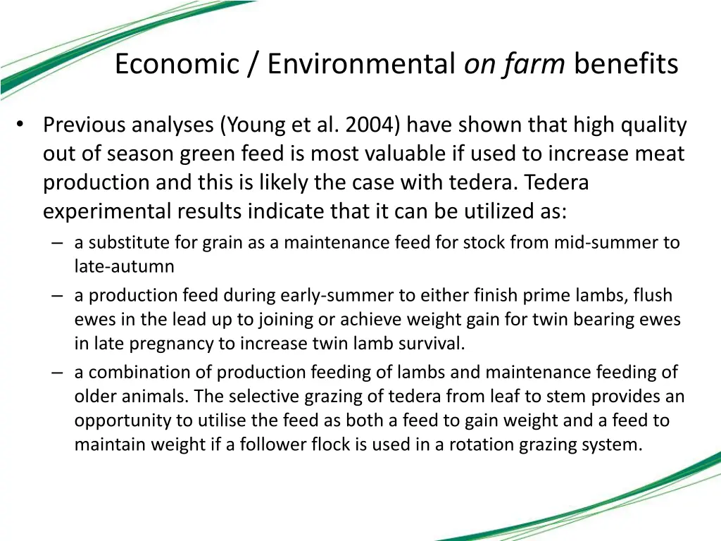 economic environmental on farm benefits 1