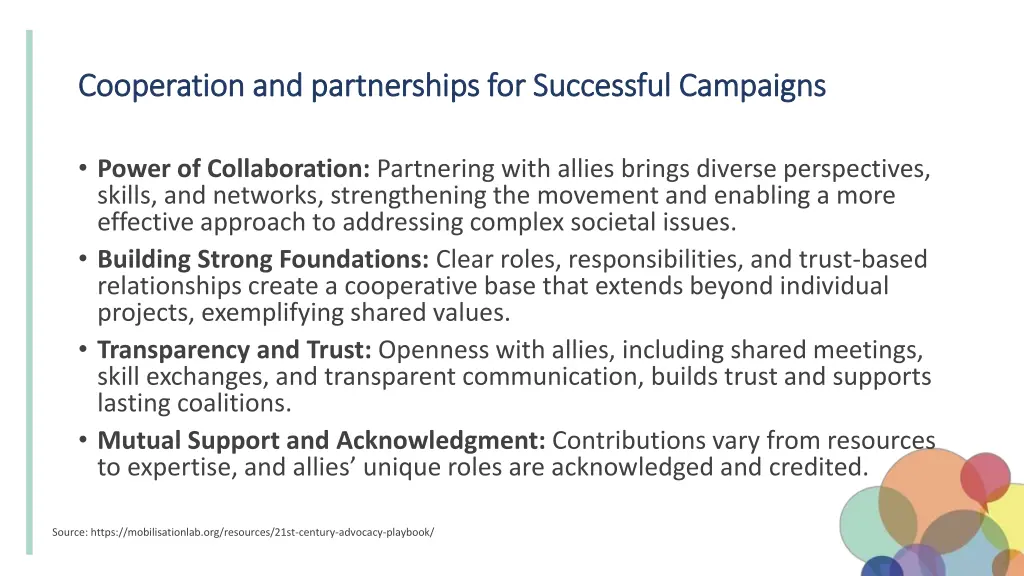 cooperation cooperation and