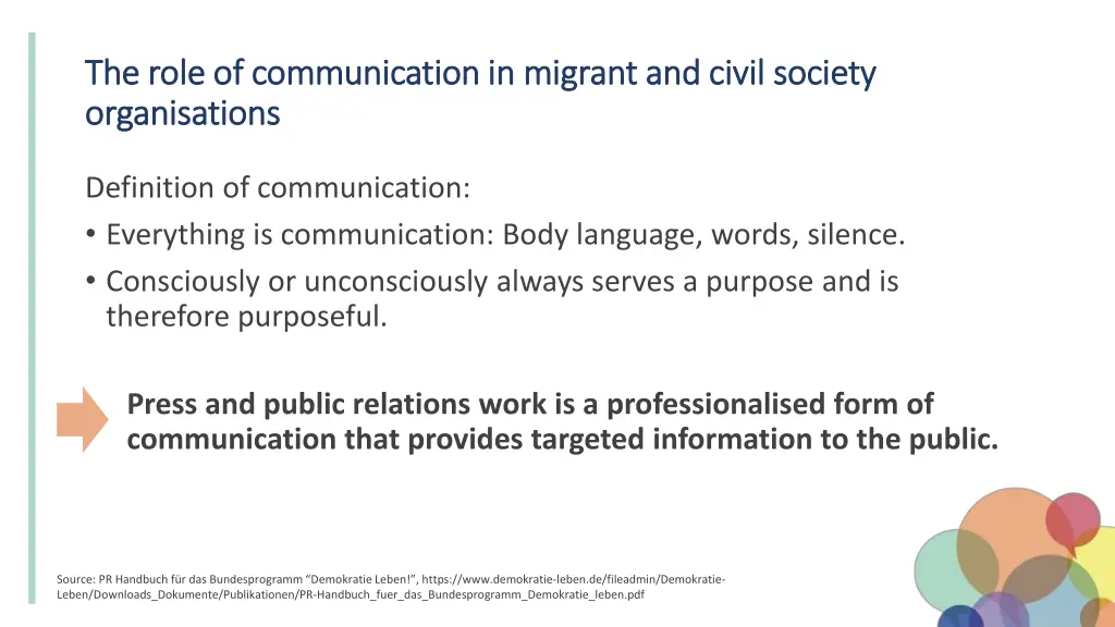 the the role of communication in migrant