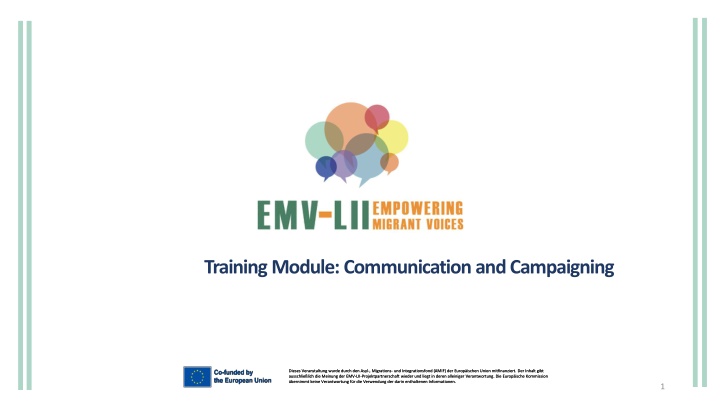 training module communication andcampaigning