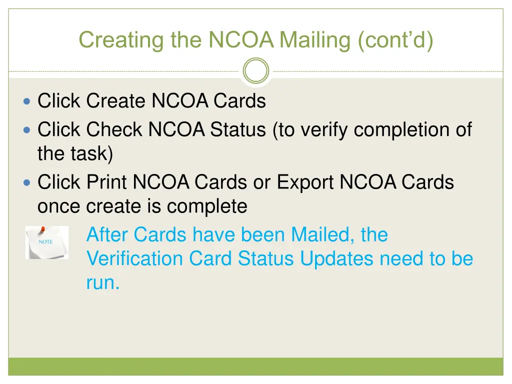creating the ncoa mailing cont d 2