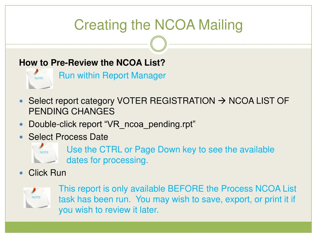 creating the ncoa mailing